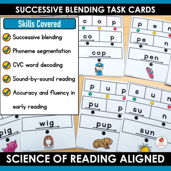CVC Words Successive Blending Task Cards - Image 4