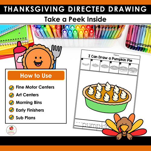 Thanksgiving Directed Drawing Worksheets - United Teaching
