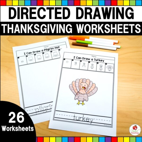 Thanksgiving Directed Drawing Worksheets Cover