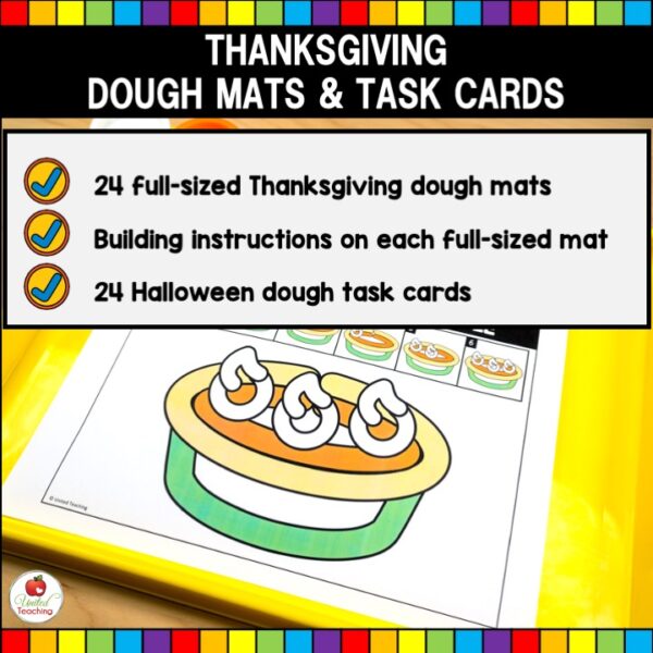 Thanksgiving Dough Mats and Task Cards List of What's included