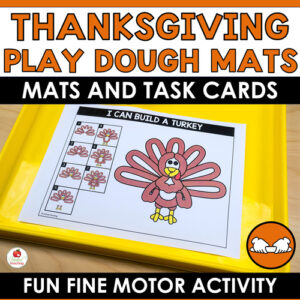 Thanksgiving Play Dough Mats and Task Cards