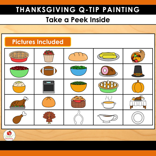 Thanksgiving Q-Tip Painting Worksheets - Image 4
