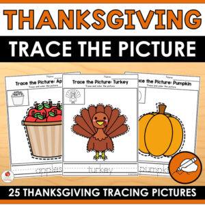 Thanksgiving Trace the Picture Worksheets