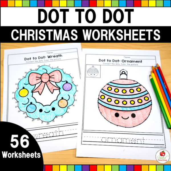 Christmas Connect the Dots Worksheets Cover