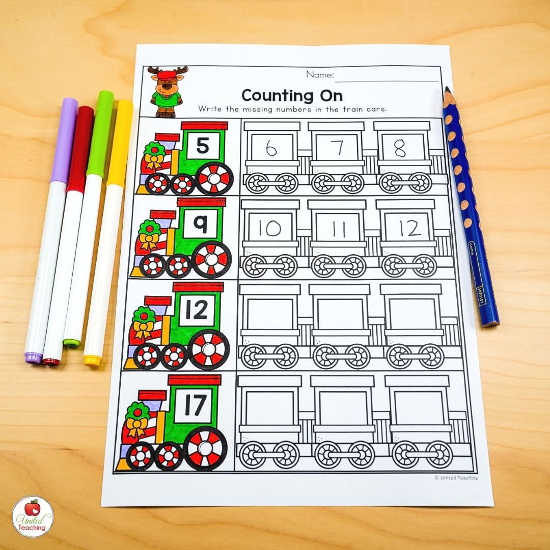 Counting On Christmas math worksheet
