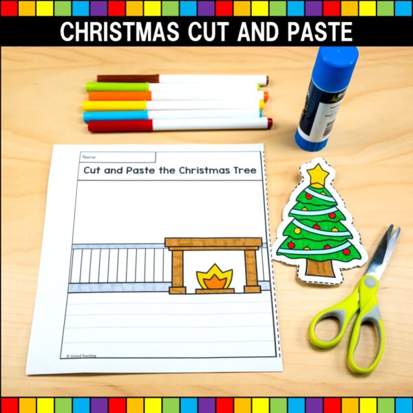 Christmas Cut and Paste Worksheets Sample Worksheet with images cut out