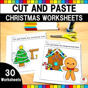 Christmas Cut and Paste Worksheets Cover