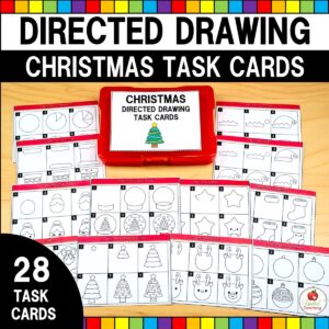 Christmas Directed Drawing Task Cards Cover