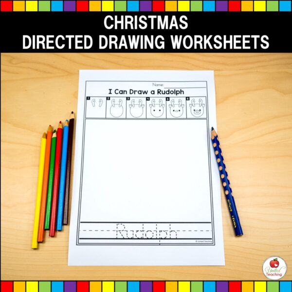 Christmas Directed Drawing Worksheets Sample Worksheet of how to draw Rudolph