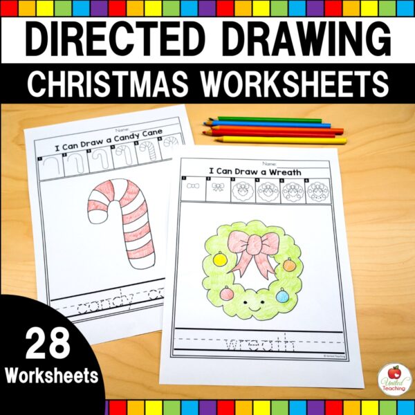 Christmas Directed Drawing Worksheets Cover