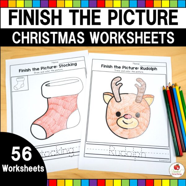 Christmas Finish the Picture Worksheets Cover