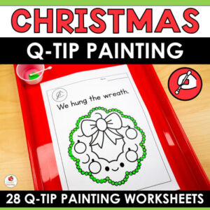 Christmas Q-Tip Painting Worksheets