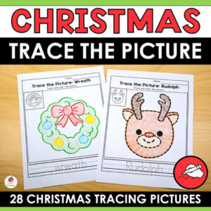 Christmas Picture Tracing Worksheets