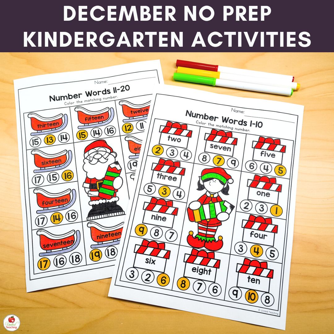 December Worksheets for Kindergarten Featured Image