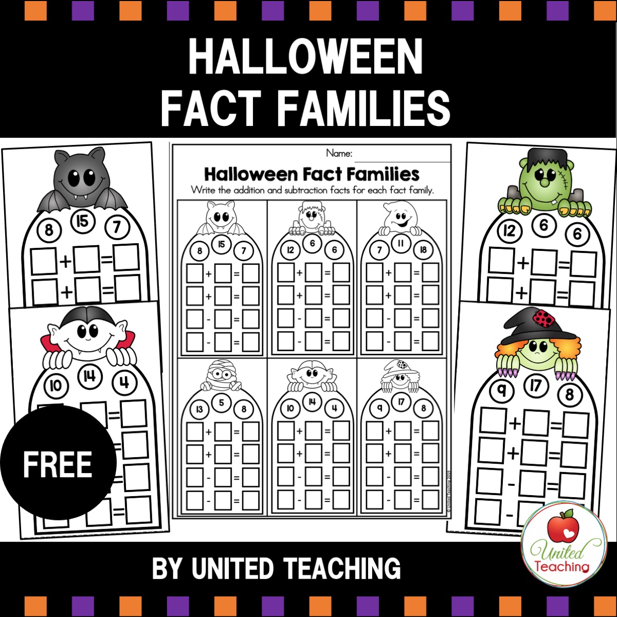 Halloween Fact Families Math Center