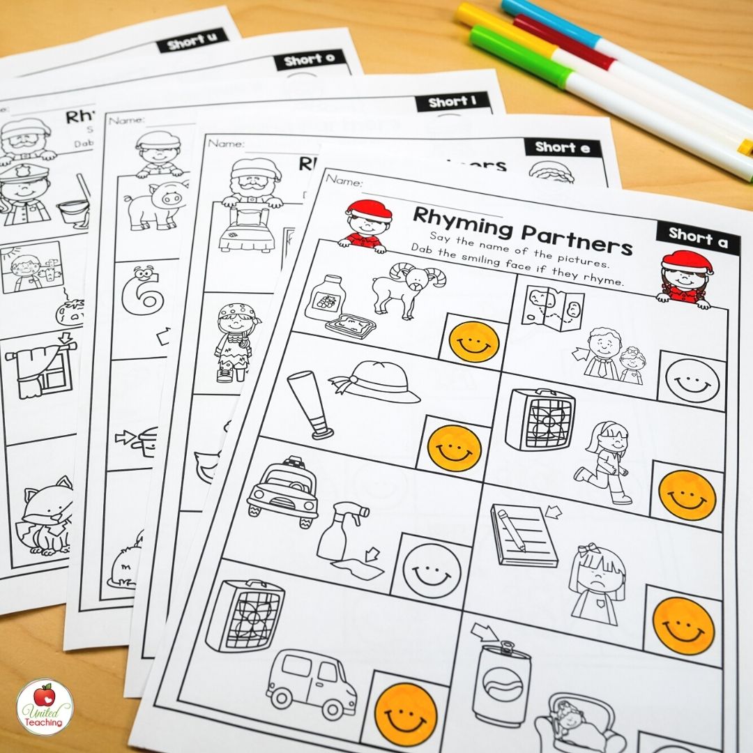 Rhyming words worksheets for kindergarten