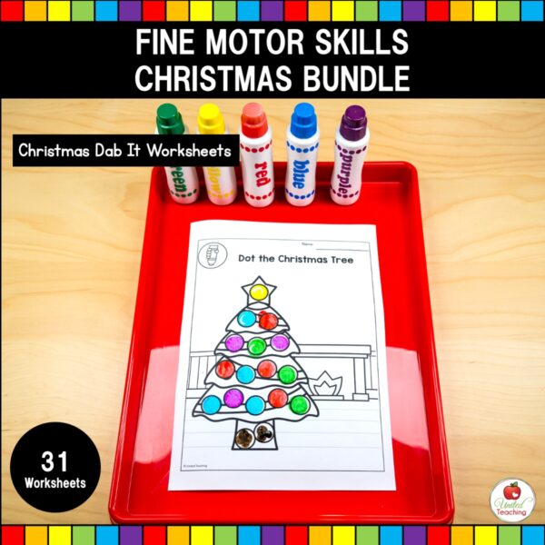 Christmas Fine Motor Skills Bundle Dab It Worksheets