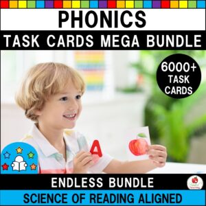 Phonics Task Cards Mega Bundle Cover