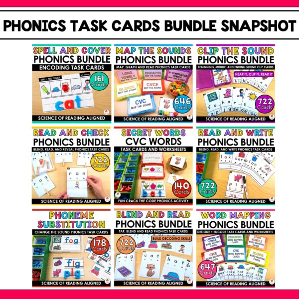 Phonics Task Cards Mega Bundle - Image 2