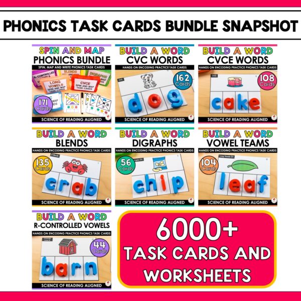 Phonics Task Cards Mega Bundle - Image 4