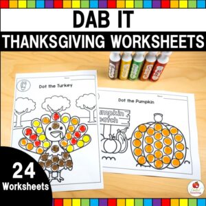 Thanksgiving Dab It Worksheets Cover