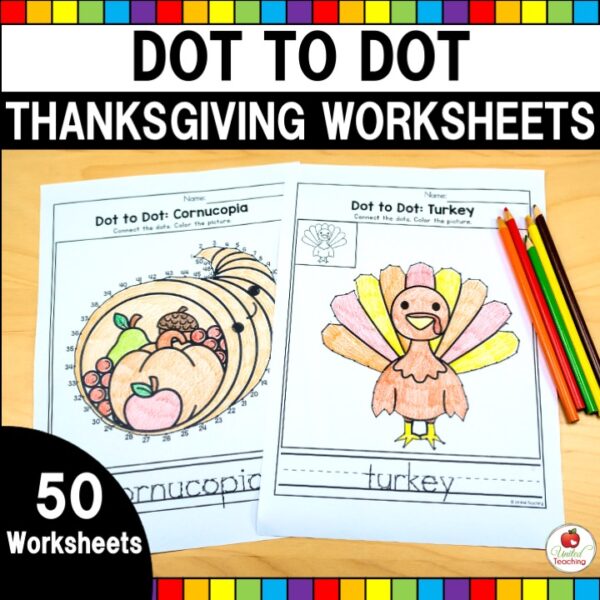 Thanksgiving Connect the Dots Worksheets Cover