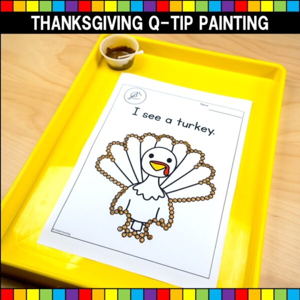 Thanksgiving Q-Tip Painting Worksheets Turkey worksheet
