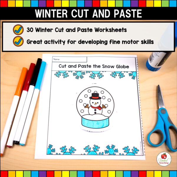 Winter Cut and Paste Worksheets What's Included
