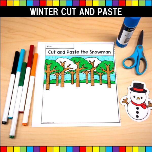 Winter Cut and Paste Worksheets Step 1