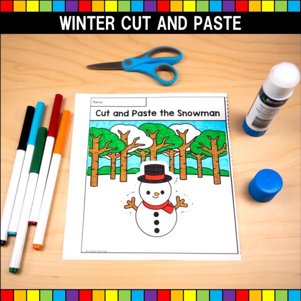 Winter Cut and Paste Worksheets Step 2