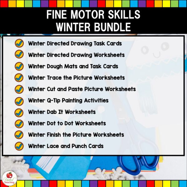 Winter Fine Motor Skills Bundle What's Included