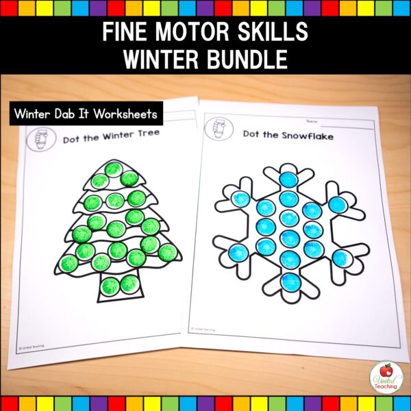 Winter Fine Motor Skills Bundle Dab It Painting Worksheets