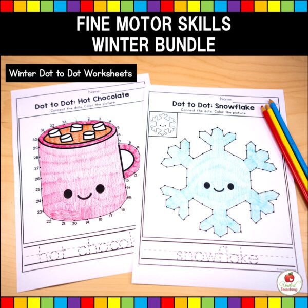 Winter Fine Motor Skills Bundle Connect the Dots Worksheets