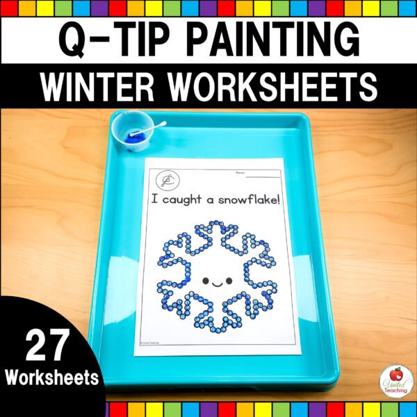 Winter Q-Tip Painting Worksheets Cover