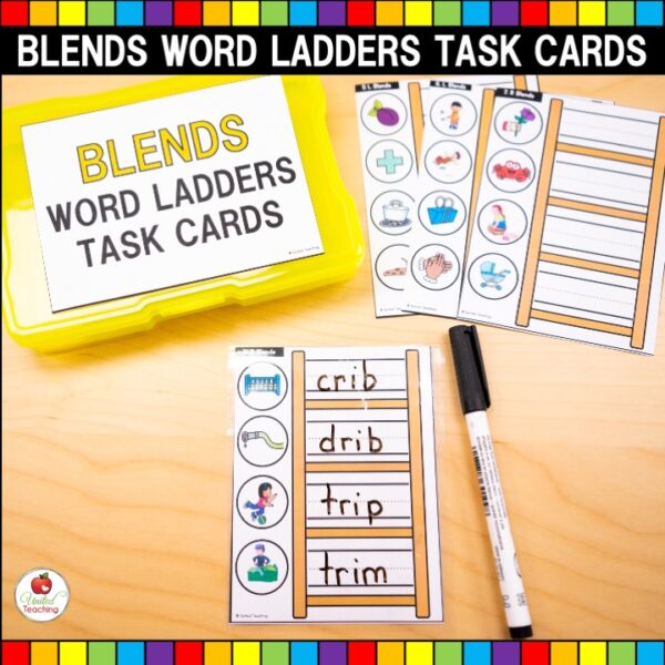 Word Ladders Blends Task Cards