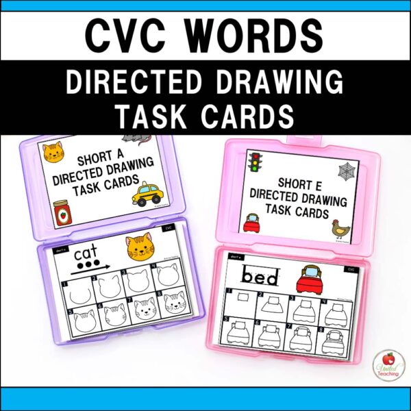 CVC Words Directed Drawing Task Cards Cover