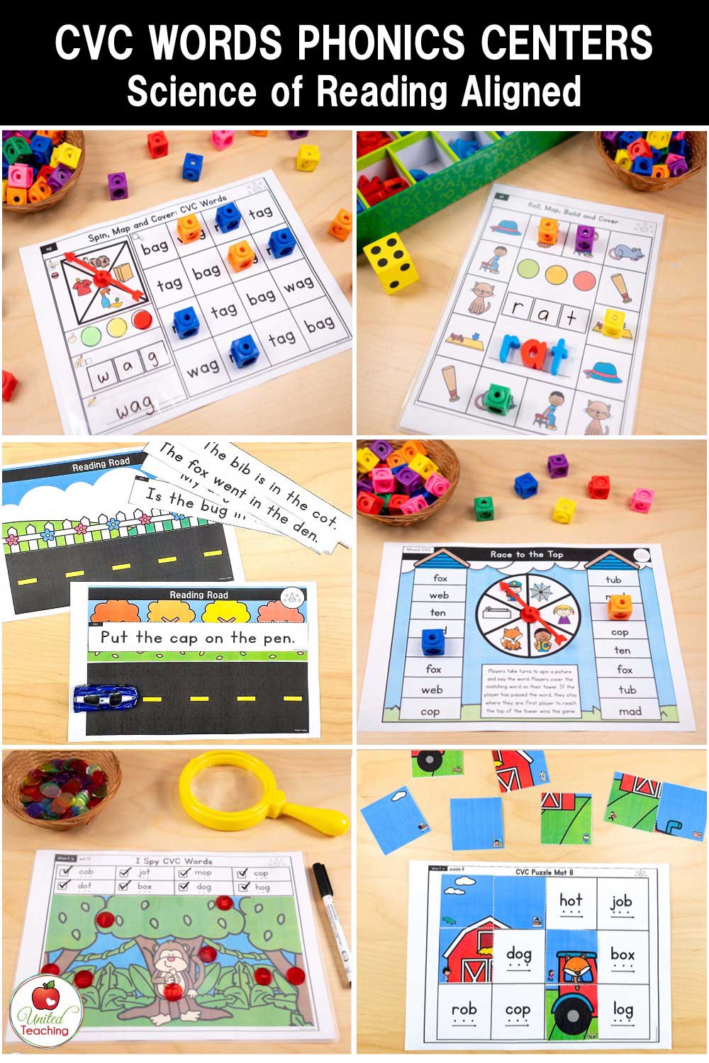 Pin for later CVC Words Phonics Centers