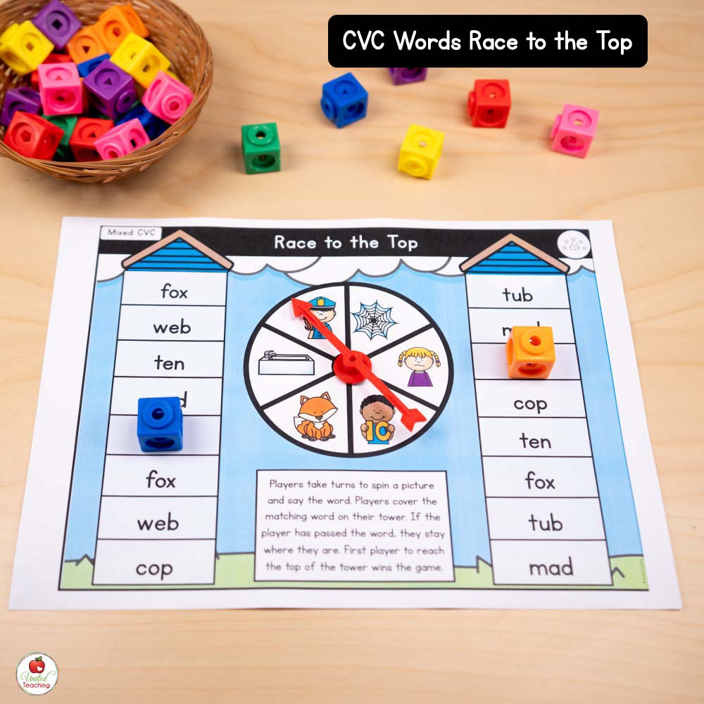 CVC Words Race to the Top Partner Game