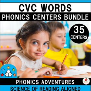 CVC Words Phonics Centers Bundle Cover