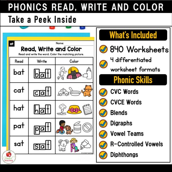 Phonics Read Write and Color Bundle - Image 2