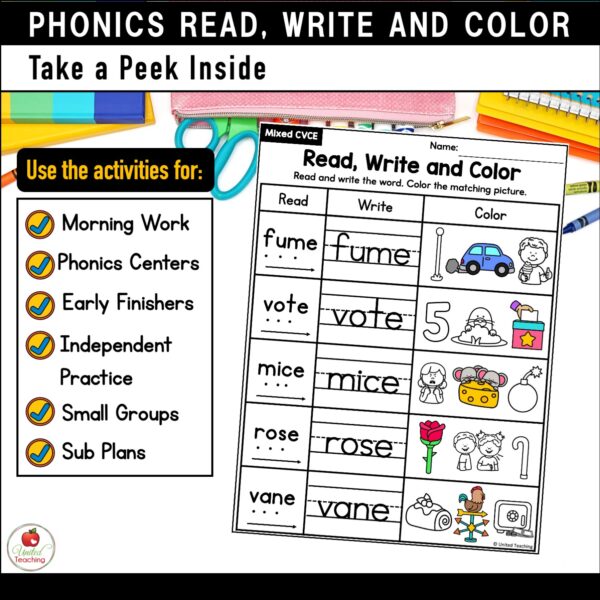 Phonics Read Write and Color Bundle - Image 3