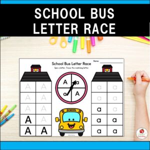 School Bus Letter Tracing Race Cover