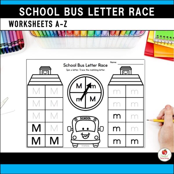 School Bus Letter Tracing Worksheet