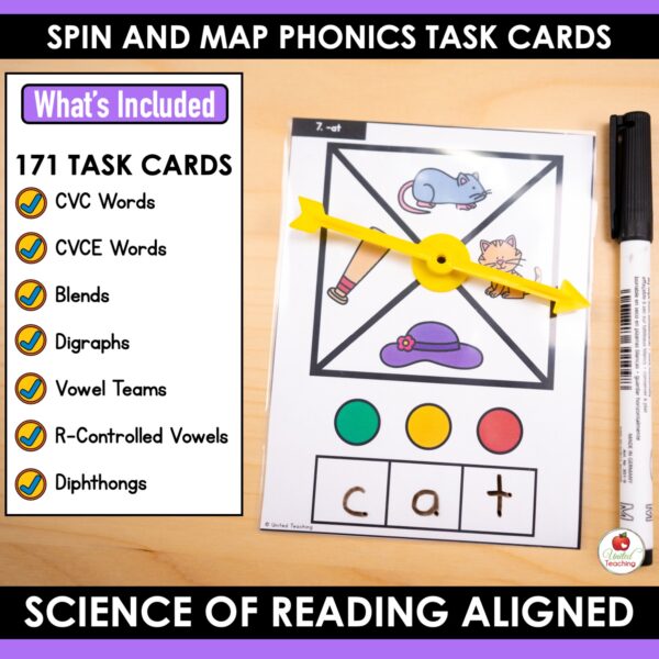 Spin and Map Phonics Task Cards - Image 2