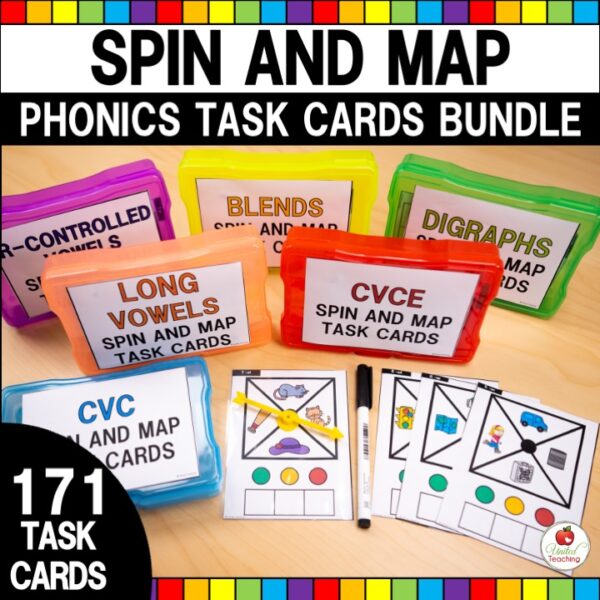 Spin and Map Phonics Task Cards Cover