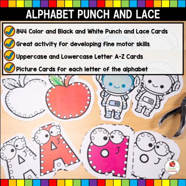 Alphabet Punch and Lace Cards Bundle What's Included