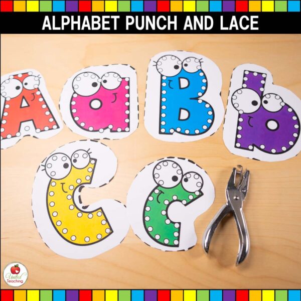 Alphabet Punch and Lace Cards Bundle Letter Cards