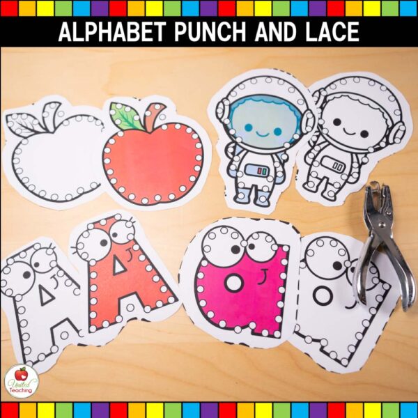 Alphabet Punch and Lace Cards Bundle Letter A Cards