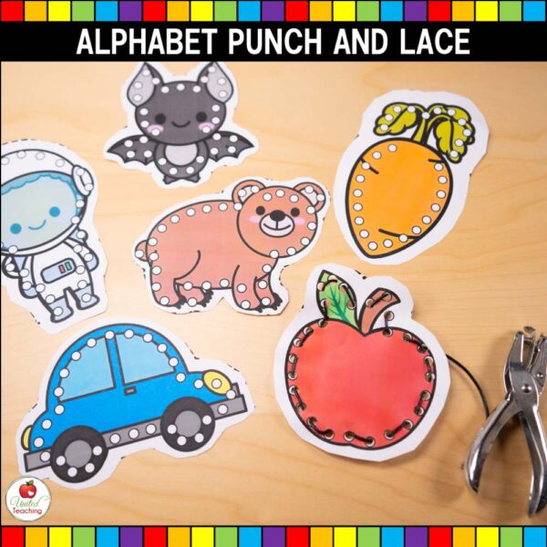 Alphabet Punch and Lace Cards Bundle Picture Cards