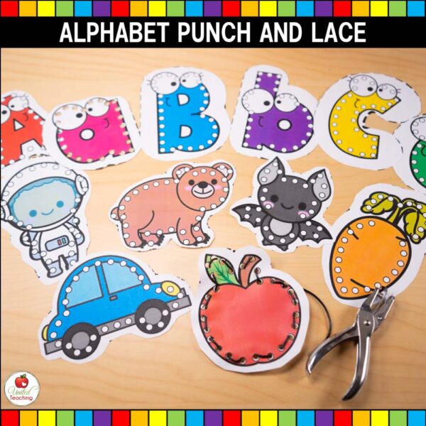 Alphabet Punch and Lace Cards Bundle Letter and Picture Cards